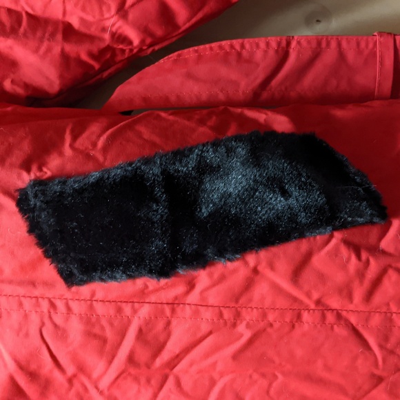 Red Ski Coat with Black Faux Fur - Picture 6 of 10